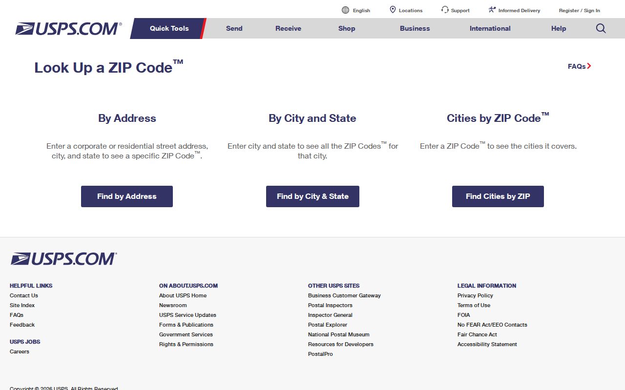 Fort Mill ZIP code directory reference to USPS ZIP Code Lookup
